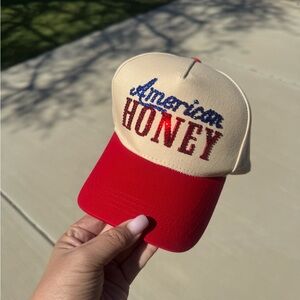 Rhinestone Sparkly American Honey Trucker Hat